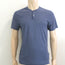James Perse Short Sleeve Henley Shirt Blue Melange Tech Jersey Size 0