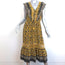 SEA Ruffled Midi Dress Yellow Crochet-Trim Floral Print Silk Size 6