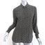 Saint Laurent Button-Up Blouse Black Arrow Print Silk Size 36 Long Sleeve Shirt