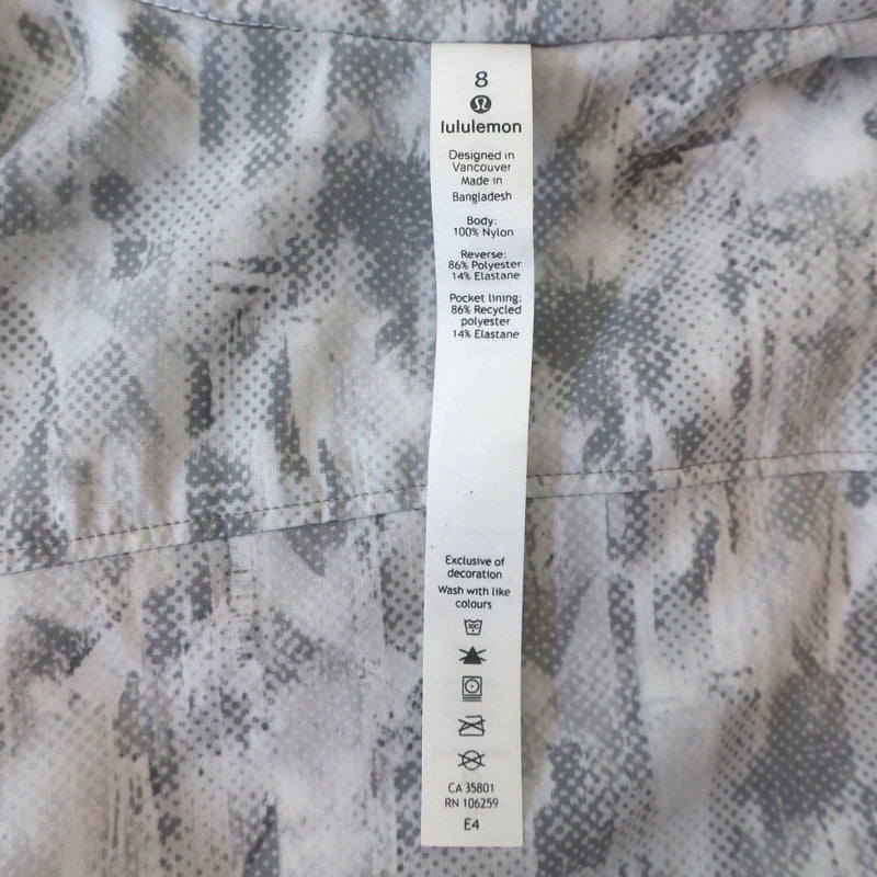 Lululemon Reversible Jacket White/Gray Printed Nylon Size 8 – Celebrity  Owned