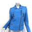IRO Anabela Leather Biker Jacket Blue Size 1 Moto Jacket