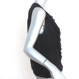 L'Agence Ruffle Blouse Lisette Black Silk Size Medium Sleeveless Top