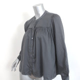 XIRENA Button Down Shirt Adler Gray Cotton Size Extra Small Long Sleeve Top