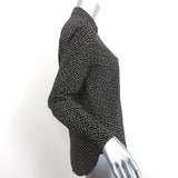 Saint Laurent Button-Up Blouse Black Arrow Print Silk Size 36 Long Sleeve Shirt