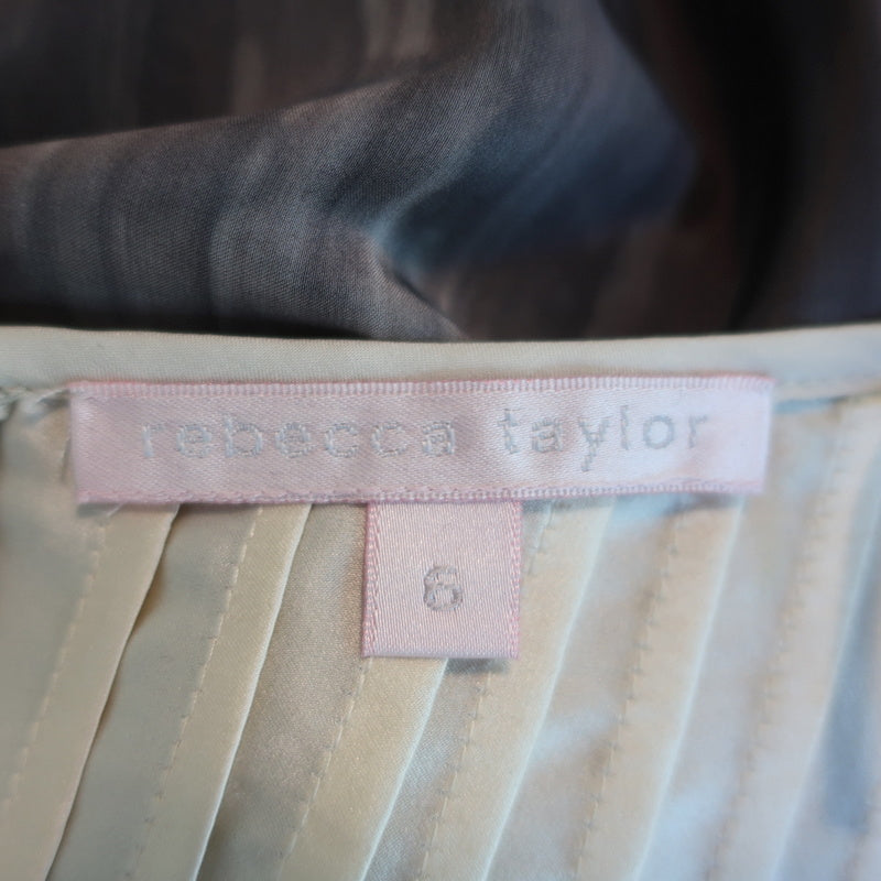 Rebecca Taylor Chain-Embellished Tank Top Cream/Gray Ombre Silk Size 6