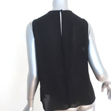 L'Agence Ruffle Blouse Lisette Black Silk Size Medium Sleeveless Top