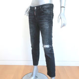 Dsquared2 Cool Girl Cropped Jeans Black Distressed Stretch Denim Size 40