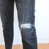 Dsquared2 Cool Girl Cropped Jeans Black Distressed Stretch Denim Size 40