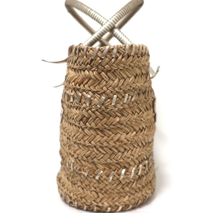 Anya Hindmarch Beach Large Basket Tote Gold Leather-Trim Raffia Shoulder Bag
