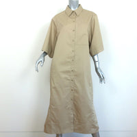Tibi Eco Poplin Short Sleeve Shirtdress Clay Size Medium Midi Dress NEW