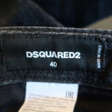 Dsquared2 Cool Girl Cropped Jeans Black Distressed Stretch Denim Size 40