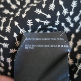 Saint Laurent Button-Up Blouse Black Arrow Print Silk Size 36 Long Sleeve Shirt