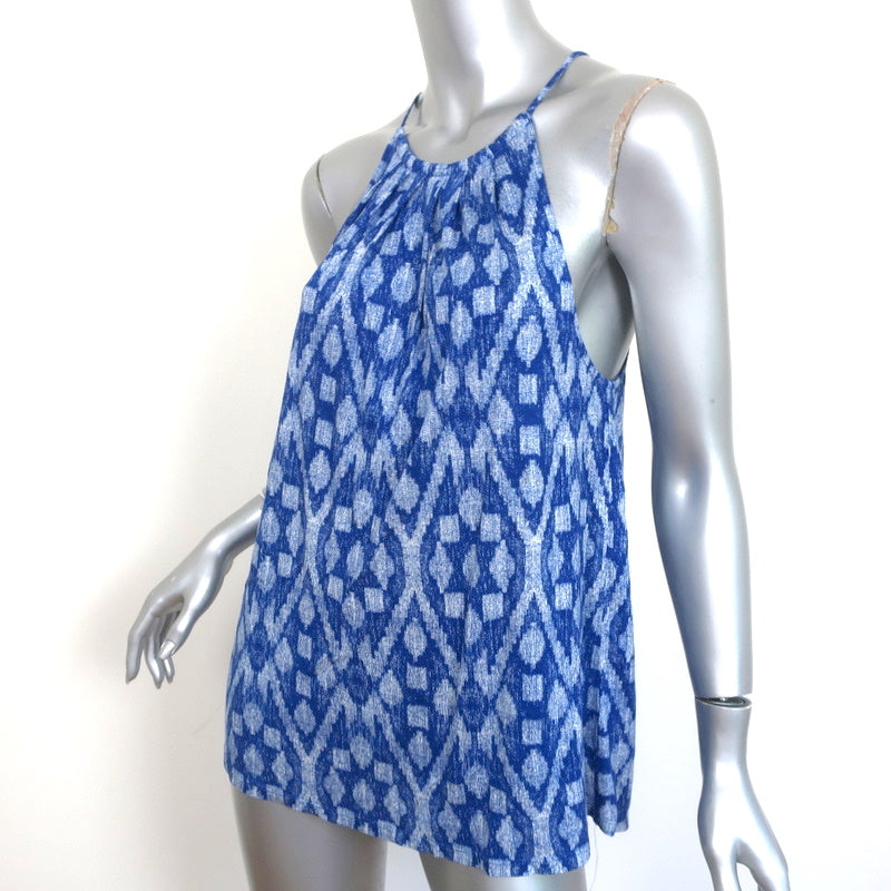 Joie Tank Top Tabo Deep Indigo Blue Ikat Print Jersey Size Small NEW