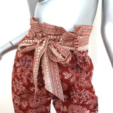 Veronica Beard Paperbag Pants Clerence Rust Floral Print Cotton Size 6 NEW
