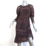 Ulla Johnson Ruched Mini Dress Aicha Brown Printed Silk Size 10 NEW