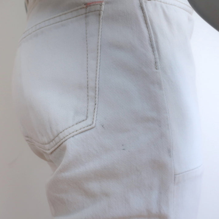 Acne Studios 1997 Frayed Patchwork Jeans Very Light Gray Denim Size 26