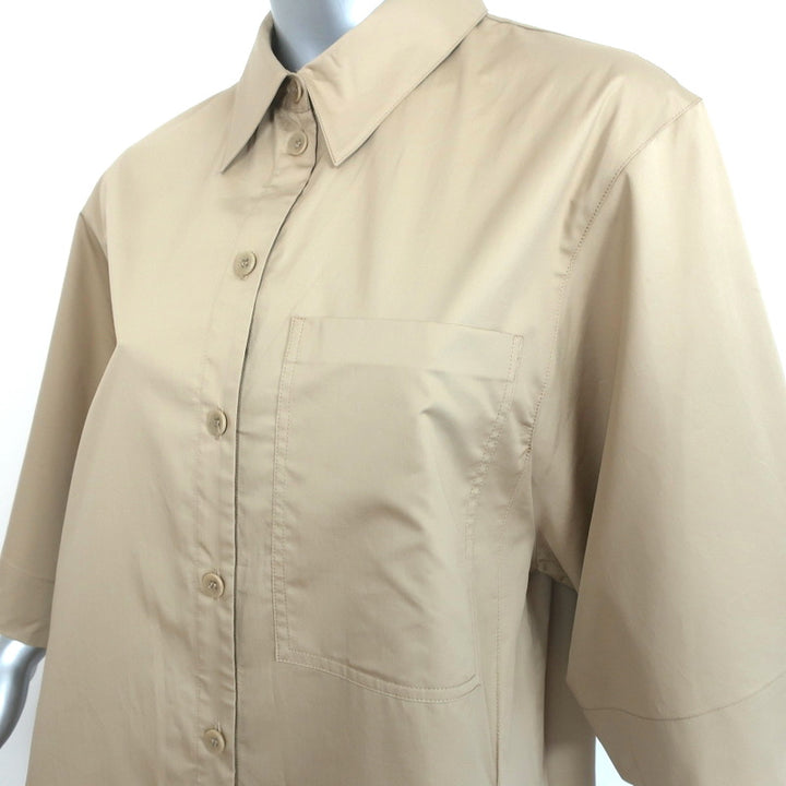 Tibi Eco Poplin Short Sleeve Shirtdress Clay Size Medium Midi Dress NEW