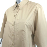 Tibi Eco Poplin Short Sleeve Shirtdress Clay Size Medium Midi Dress NEW