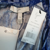 Joie Tank Top Tabo Deep Indigo Blue Ikat Print Jersey Size Small NEW