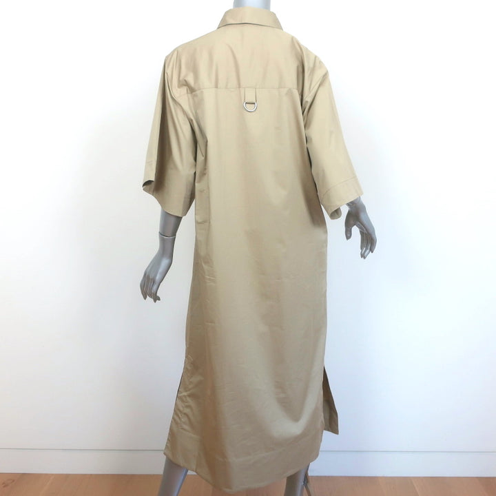 Tibi Eco Poplin Short Sleeve Shirtdress Clay Size Medium Midi Dress NEW