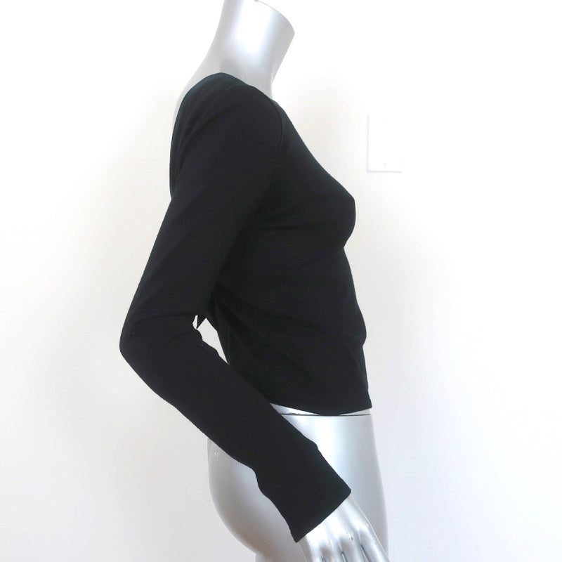 Valentino Open-Back Sweater Black Satin-Trimmed Knit Size Medium