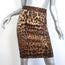 Dolce & Gabbana Leopard Print Pencil Skirt Brown Stretch Silk Satin Size 40