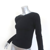 Valentino Open-Back Sweater Black Satin-Trimmed Knit Size Medium