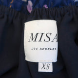 MISA Cold-Shoulder Blouse Navy Floral Print Size Extra Small Halter Top