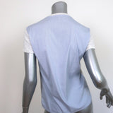 The Row Striped-Back Tee Light Gray Jersey Size Extra Small Short Sleeve Top
