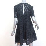STAUD Hyacinth Mini Dress Black Embroidered Eyelet Size Small Short Sleeve NEW