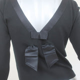 Valentino Open-Back Sweater Black Satin-Trimmed Knit Size Medium