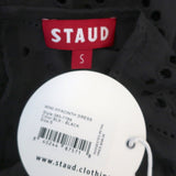 STAUD Hyacinth Mini Dress Black Embroidered Eyelet Size Small Short Sleeve NEW