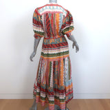 Carolina K Maxi Dress Tarahumara Multicolor Printed Cotton-Silk Size Medium NEW