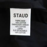 STAUD Hyacinth Mini Dress Black Embroidered Eyelet Size Small Short Sleeve NEW