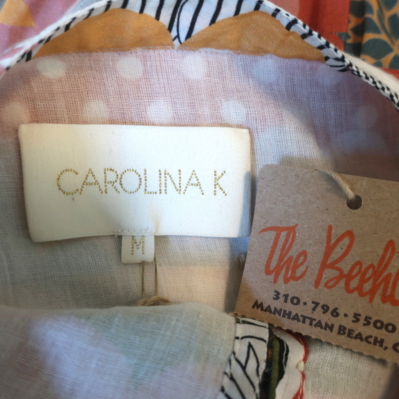 Carolina K Maxi Dress Tarahumara Multicolor Printed Cotton-Silk Size Medium NEW