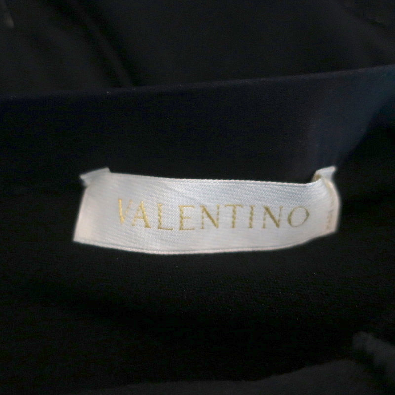 Valentino Open-Back Sweater Black Satin-Trimmed Knit Size Medium