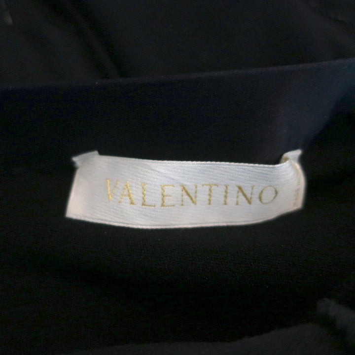 Valentino Open-Back Sweater Black Satin-Trimmed Knit Size Medium