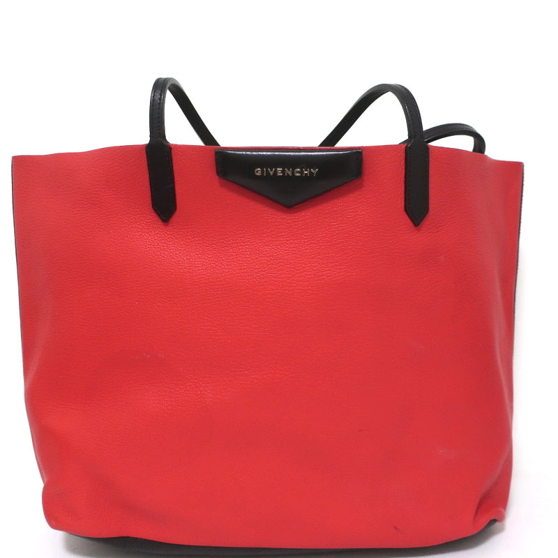 Givenchy Antigona Large Shopper Tote Red/Beige Two Tone Leather Should –  Celebrity Owned