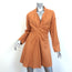 Sandro Long Sleeve Mini Dress Amaria Mustard Ruched Twill Size 34