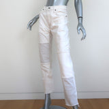 Acne Studios 1997 Frayed Patchwork Jeans Very Light Gray Denim Size 26