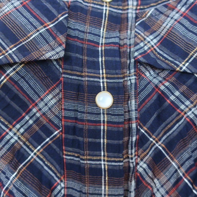 Veronica Beard Smocked Mini Dress Melnar Navy Metallic Plaid Size 6 NEW