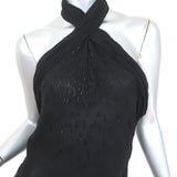 Gucci 2006 Beaded Halter Top Black Silk Chiffon Size 42 NEW