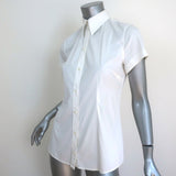 Dolce & Gabbana Short Sleeve Collared Shirt White Stretch Cotton Size 44