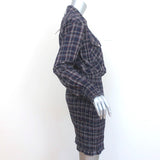 Veronica Beard Smocked Mini Dress Melnar Navy Metallic Plaid Size 6 NEW