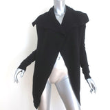 Theory Cashmere Draped Cardigan Winxie D Black Waffle Knit Size Small