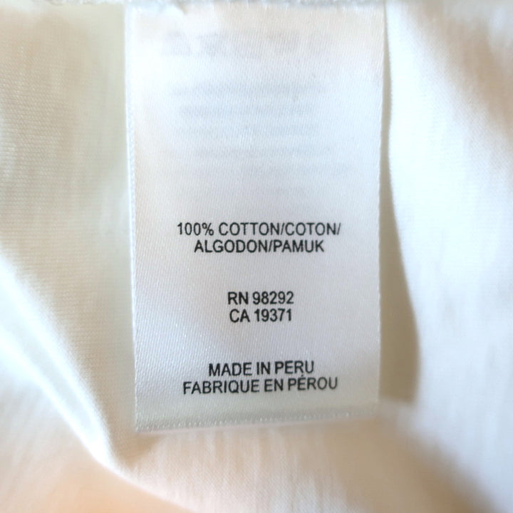 Tibi Kangaroo Series T-Shirt White Cotton Size Medium Short Sleeve Top NEW