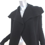 Theory Cashmere Draped Cardigan Winxie D Black Waffle Knit Size Small