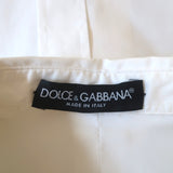 Dolce & Gabbana Short Sleeve Collared Shirt White Stretch Cotton Size 44