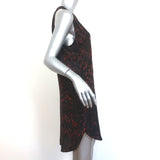 3.1 Phillip Lim Mini Dress Black/Brown Animal Print Silk Size 4 Sleeveless Tunic