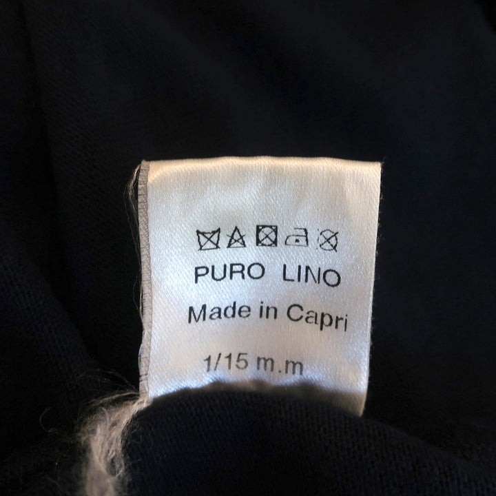 100% Capri V-Neck Tank Top Navy Linen Jersey Size Extra Extra Small